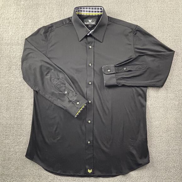 Buttercloth Shirt Adult Large Black Button Up Long Sleeve Active Casual Men's - Picture 1 of 14